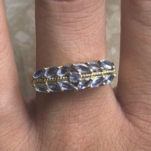 Tanzanite Yellow Gold Vintage Band Ring